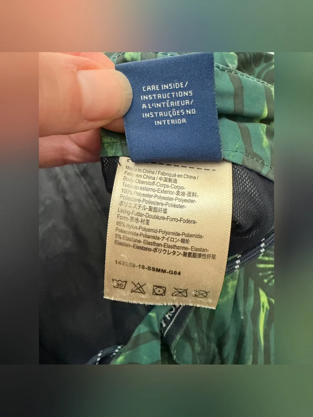 Scotch & Soda Men's Green Patterned Swim Shorts - S